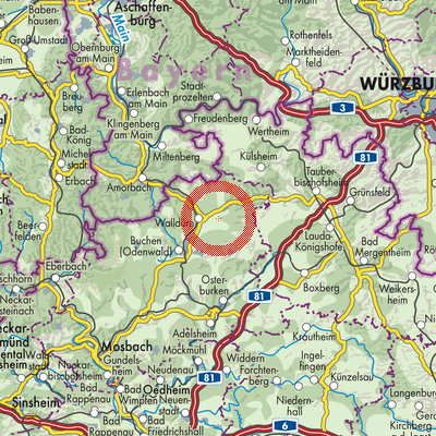 Landkarte Verwaltungsverband Hardheim-Walldürn