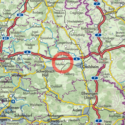 Landkarte Verwaltungsverband Ilshofen-Vellberg