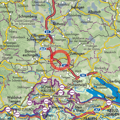 Landkarte Verwaltungsverband Immendingen-Geisingen