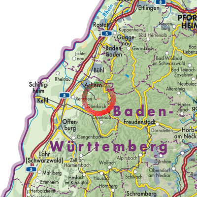 Landkarte Verwaltungsverband Kappelrodeck
