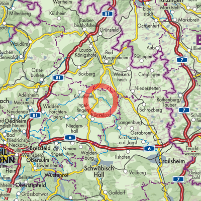 Landkarte Verwaltungsverband Krautheim