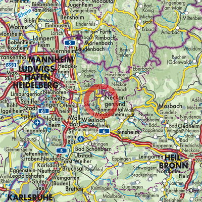 Landkarte Verwaltungsverband Neckargemünd