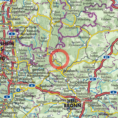 Landkarte Verwaltungsverband Neckargerach-Waldbrunn
