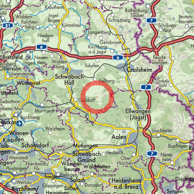 Landkarte Verwaltungsverband Oberes Bühlertal