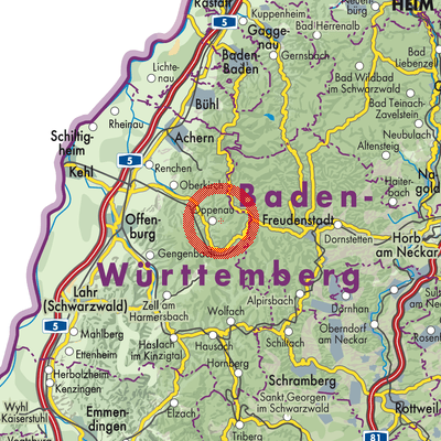 Landkarte Verwaltungsverband Oberes Renchtal