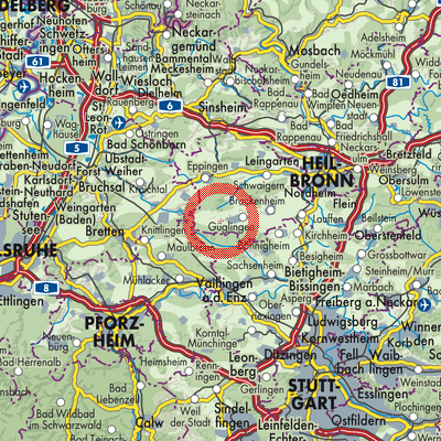 Landkarte Verwaltungsverband Oberes Zabergäu