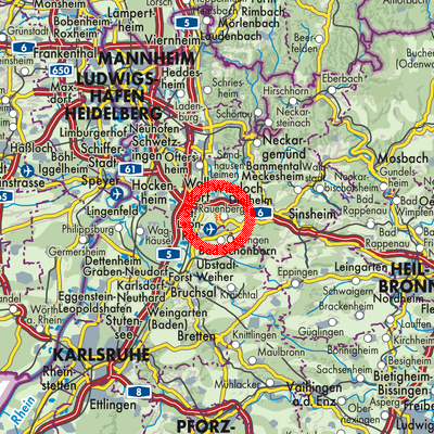 Landkarte Verwaltungsverband Rauenberg
