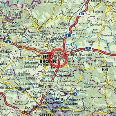 Landkarte Verwaltungsverband Raum Weinsberg