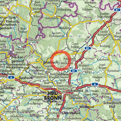 Landkarte Verwaltungsverband Schefflenztal