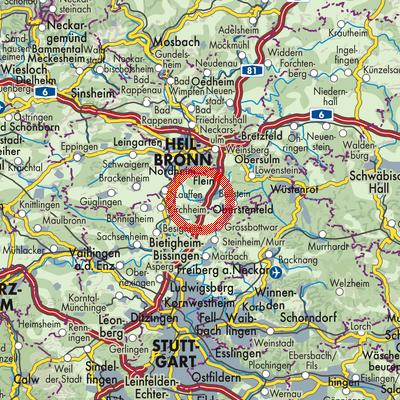 Landkarte Verwaltungsverband Schozach-Bottwartal