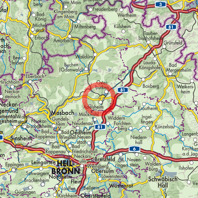 Landkarte Verwaltungsverband Seckachtal