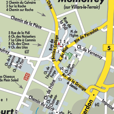 Stadtplan Villars-le-Terroir
