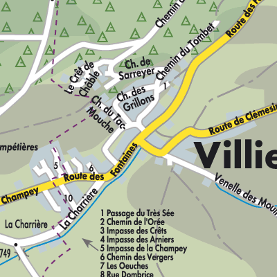 Stadtplan Villiers