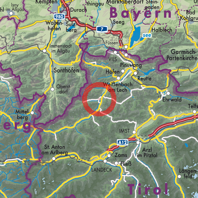 Landkarte Vorderhornbach