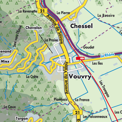 Übersichtsplan Vouvry