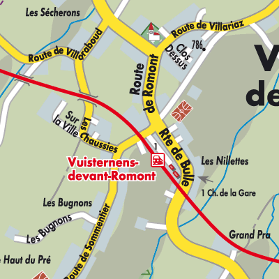 Stadtplan Vuisternens-devant-Romont