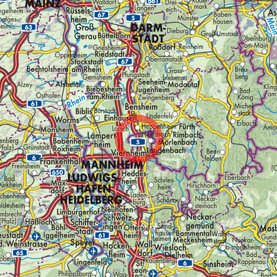 Landkarte VVG der Stadt Hemsbach