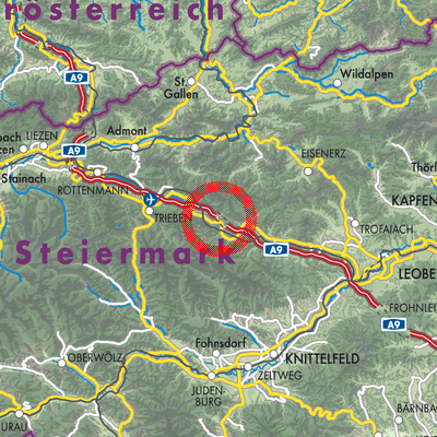 Landkarte Wald am Schoberpaß