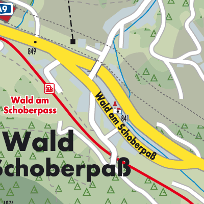 Stadtplan Wald am Schoberpaß