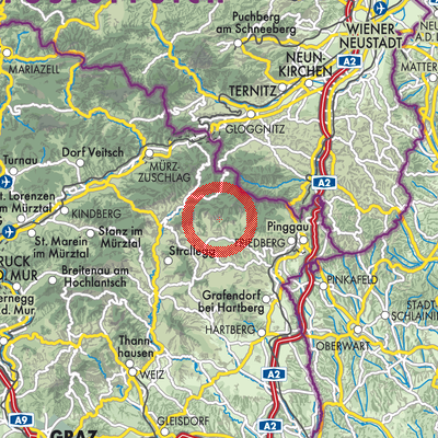 Landkarte Waldbach-Mönichwald