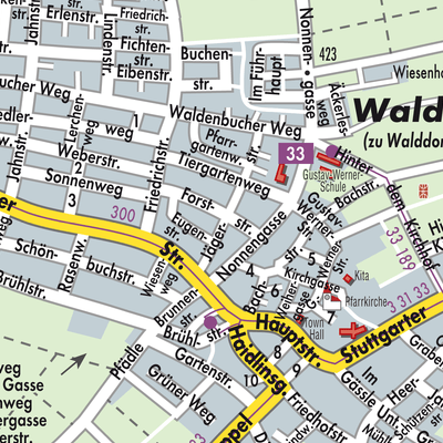 Stadtplan Walddorfhäslach