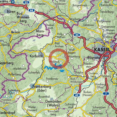 Landkarte Waldeck