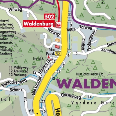 Stadtplan Waldenburg