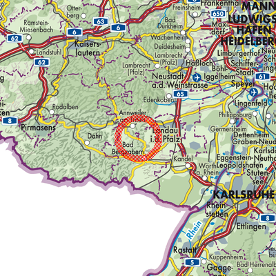 Landkarte Waldhambach