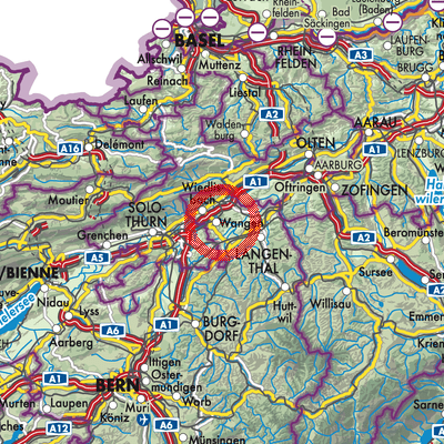 Landkarte Walliswil bei Wangen