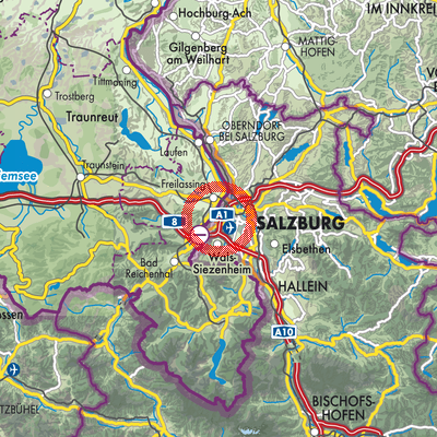 Landkarte Wals-Siezenheim