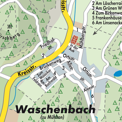 Stadtplan Waschenbach