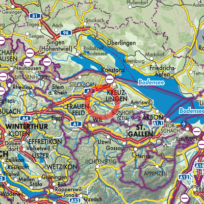Landkarte Weinfelden