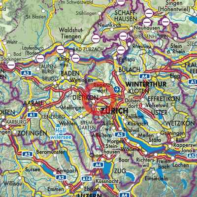 Landkarte Weiningen (ZH)