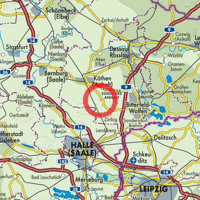 Landkarte Weißandt-Gölzau