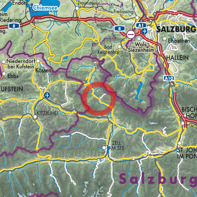 Landkarte Weißbach bei Lofer