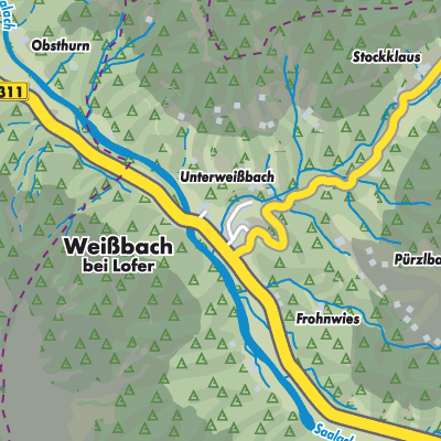 Übersichtsplan Weißbach bei Lofer