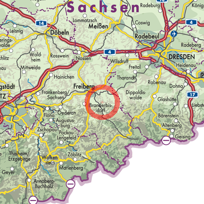 Landkarte Weißenborn/Erzgebirge