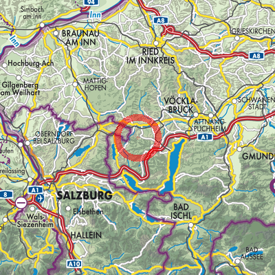 Landkarte Weißenkirchen im Attergau