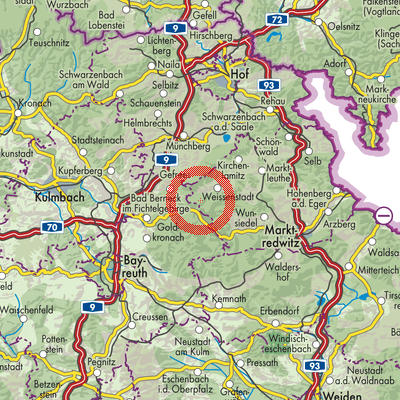 Landkarte Weißenstadter Forst-Süd