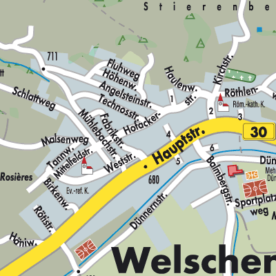 Stadtplan Welschenrohr-Gänsbrunnen