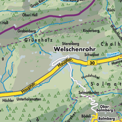 Übersichtsplan Welschenrohr-Gänsbrunnen