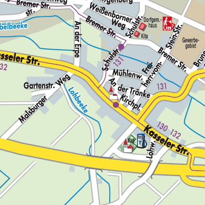 Stadtplan Westuffeln