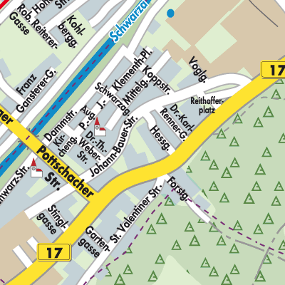 Stadtplan Wimpassing im Schwarzatale