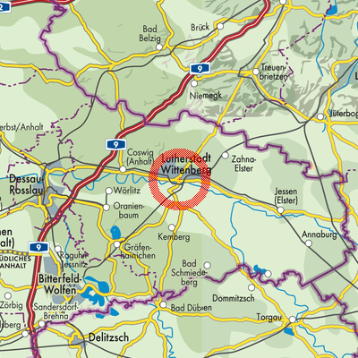 Landkarte Wittenberg