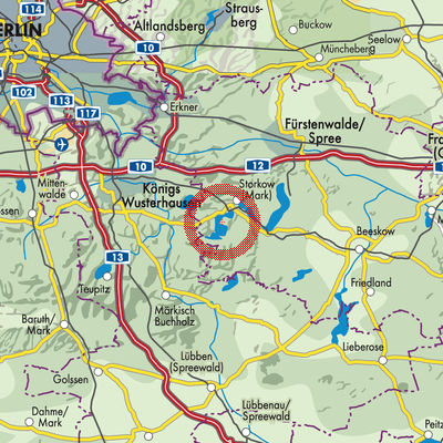 Landkarte Wochowsee