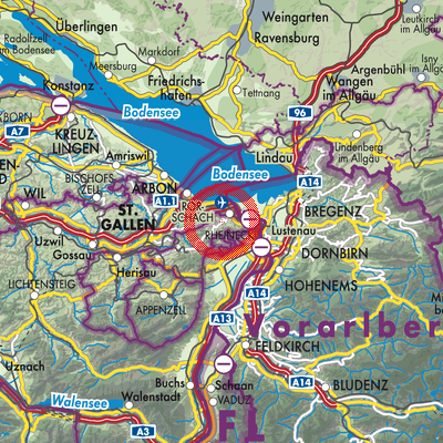 Landkarte Wolfhalden