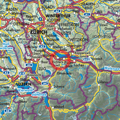 Landkarte Wollerau