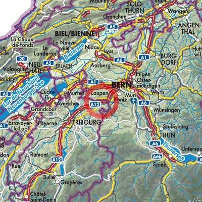 Landkarte Wünnewil-Flamatt