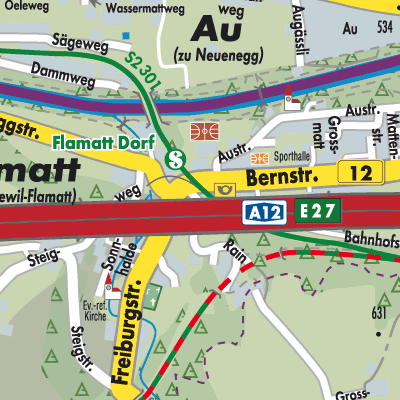 Stadtplan Wünnewil-Flamatt