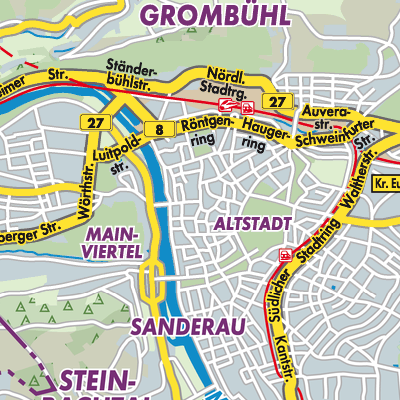 Würzburg - Stadtpläne und Landkarten